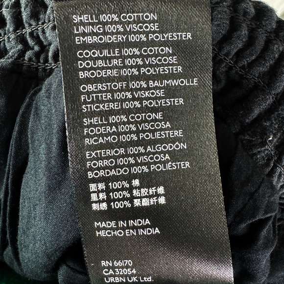 Anthropologie Smocked Wide-Leg High-Rise Embroidered Pants 100% Cotton Women's M - Picture 15 of 16